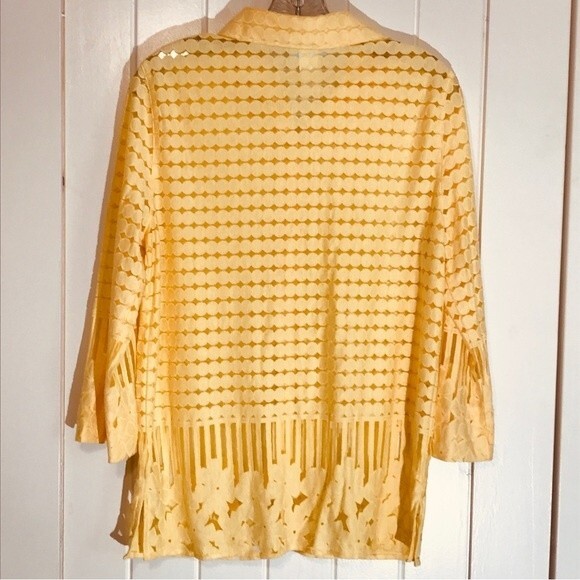 Alfred Dunner Semi Sheer Button Front Blouse - Picture 5 of 9